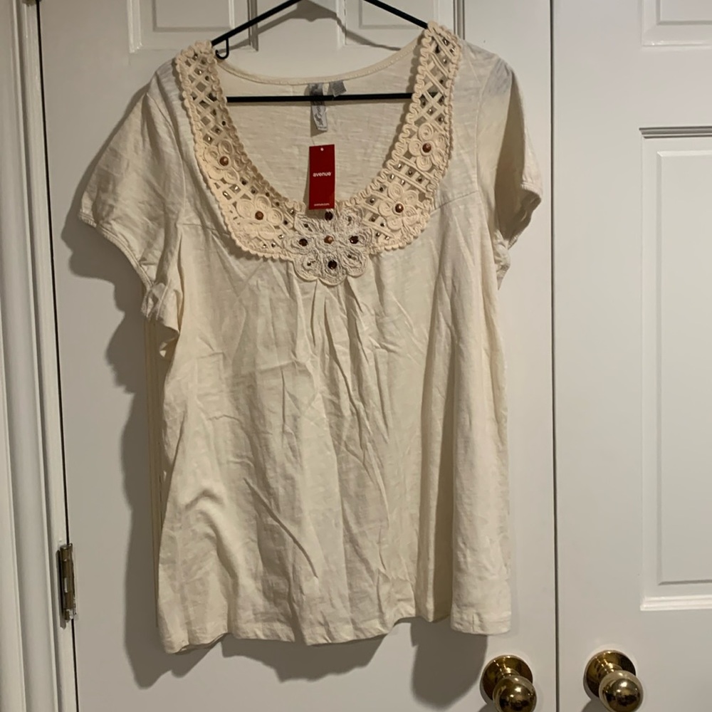 Women’s Cream Embellished Top